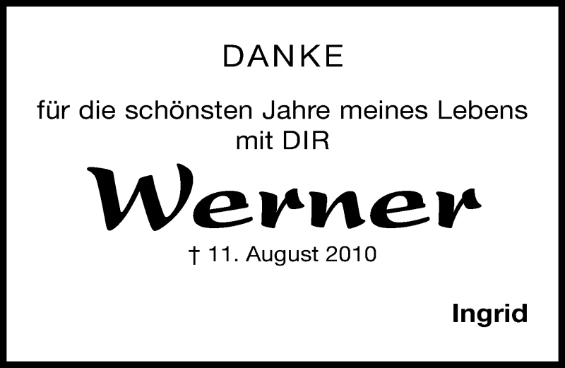  Traueranzeige für Werner Griebel vom 11.08.2015 aus Fürther Nachrichten Lokal