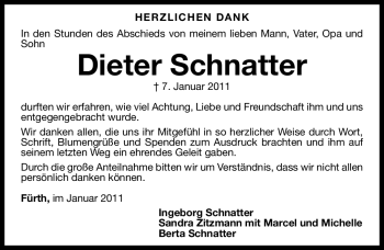 Traueranzeige von Dieter Schnatter von Nürnberger Nachrichten