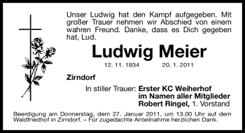 Traueranzeige von Ludwig Meier von Nürnberger Nachrichten
