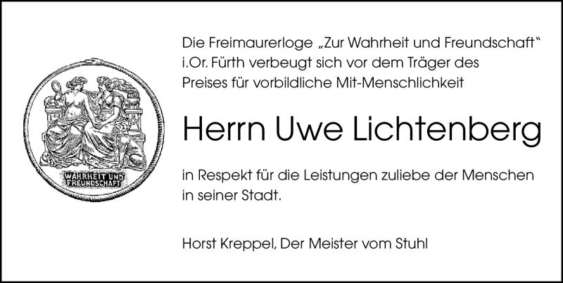  Traueranzeige für Uwe Lichtenberg vom 13.05.2011 aus Nürnberger Nachrichten