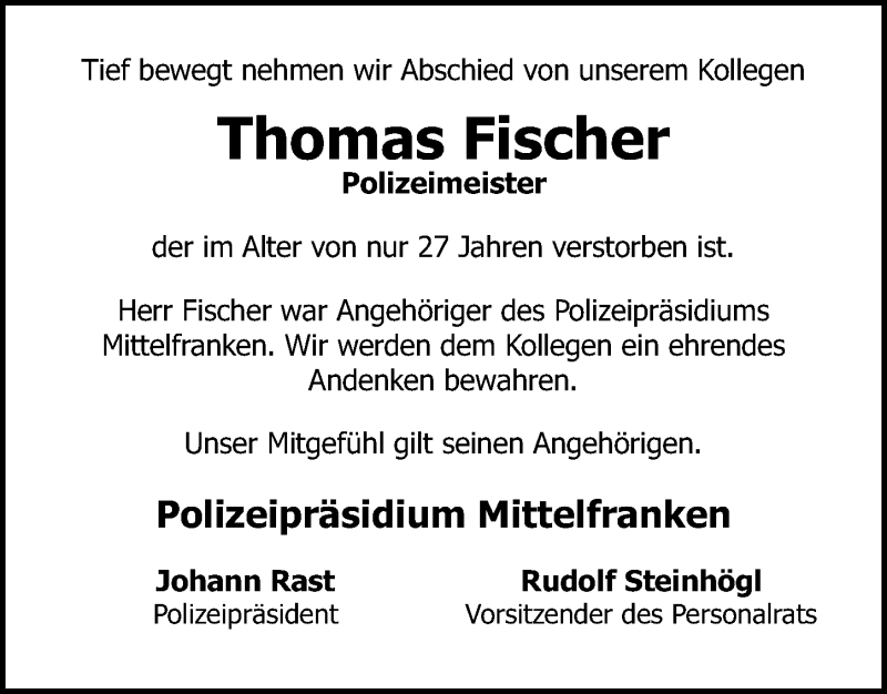  Traueranzeige für Thomas Fischer vom 24.11.2012 aus Neumarkter Nachrichten Lokal