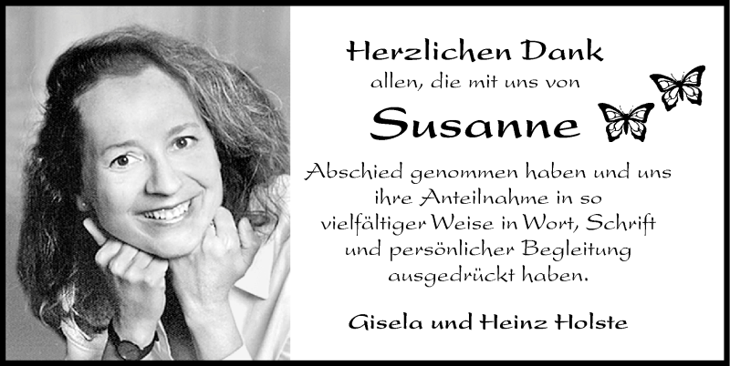  Traueranzeige für Susanne Holste vom 08.11.2014 aus Erlanger Nachrichten Lokal