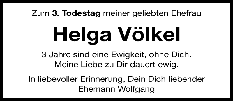  Traueranzeige für Helga Völkel vom 18.07.2015 aus Gesamtausgabe Nürnberger Nachrichten/ Nürnberger Ztg.
