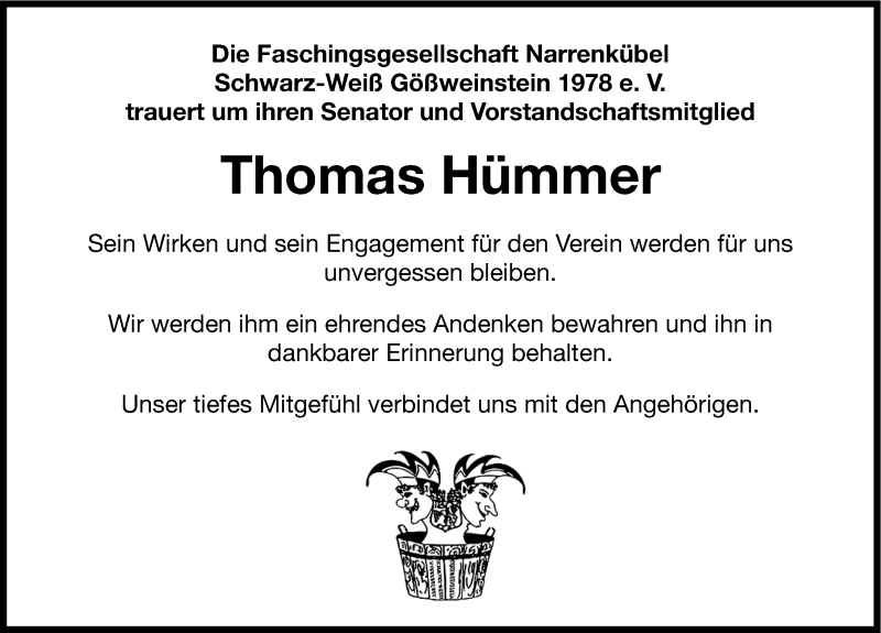 Traueranzeige für Thomas Hümmer vom 23.05.2015 aus Nordbayerische Nachrichten Forchheim Lokal