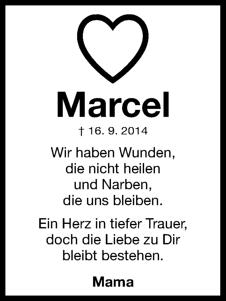  Traueranzeige für Marcel Krebs vom 16.09.2015 aus Erlanger Nachrichten Lokal