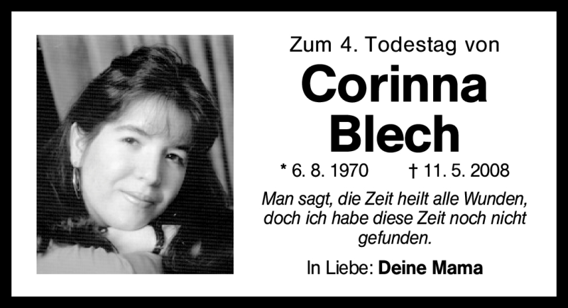  Traueranzeige für Corinna Blech vom 11.05.2012 aus Schwabach