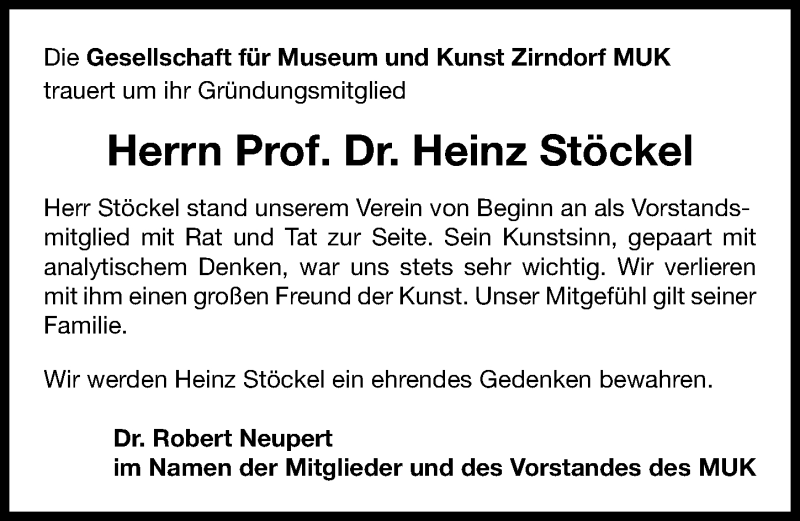 Traueranzeige für Heinz Stöckel vom 30.11.2015 aus Fürther Nachrichten Lokal
