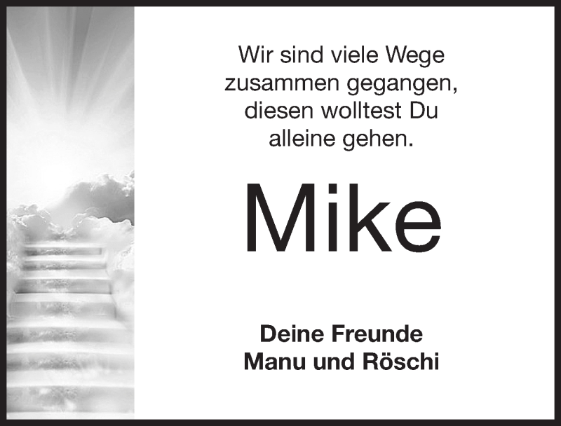  Traueranzeige für Mike Kreutzer vom 03.03.2018 aus Gesamtausgabe Nürnberger Nachrichten/ Nürnberger Ztg.