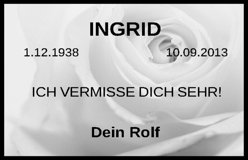  Traueranzeige für Ingrid Pirner vom 15.09.2018 aus Gesamtausgabe Nürnberger Nachrichten/ Nürnberger Ztg.