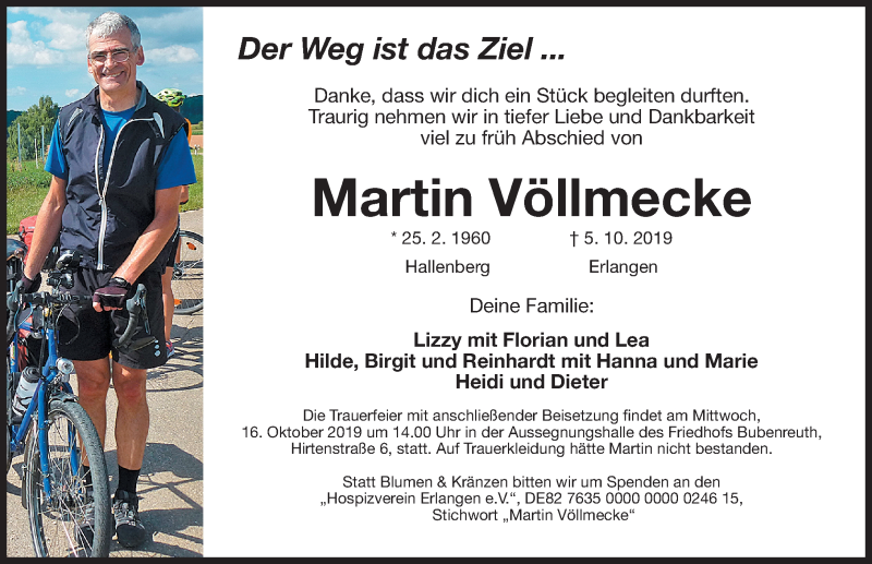  Traueranzeige für Martin Völlmecke vom 09.10.2019 aus Erlanger Nachrichten/ Nordbayer. Nachrichten Forchheim/ Nordbayer. Nachrichten Herzogenaurach