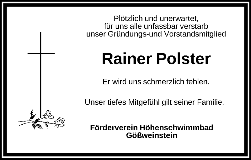  Traueranzeige für Rainer Polster vom 30.11.2019 aus Nordbayerische Nachrichten Forchheim Lokal