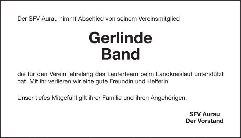  Traueranzeige für Gerlinde Band vom 25.04.2019 aus Roth-Hilpoltsteiner Volkszeitung Lokal