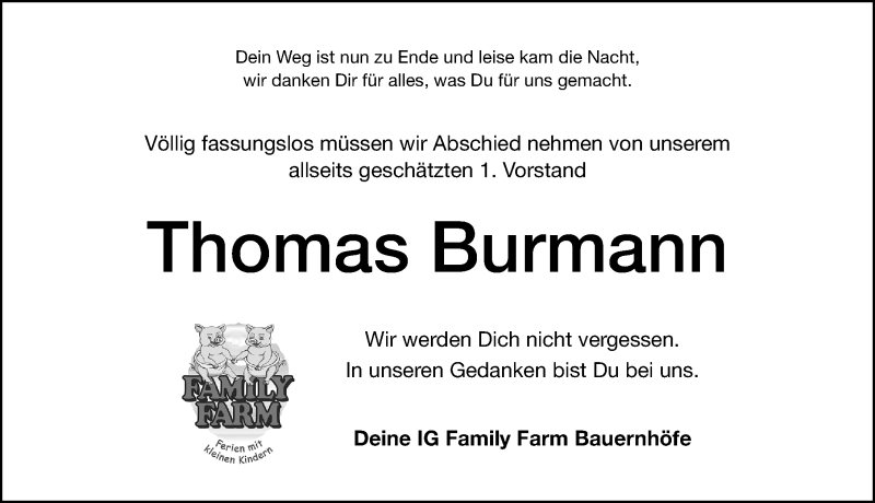  Traueranzeige für Thomas Burmann vom 04.07.2019 aus Altmühl-Bote Lokal