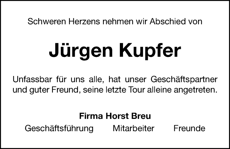  Traueranzeige für Jürgen Kupfer vom 05.10.2021 aus Roth-Hilpoltsteiner Volkszeitung Lokal