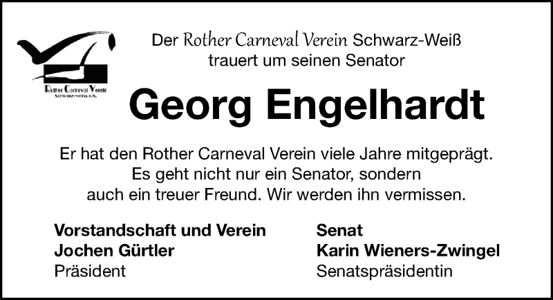  Traueranzeige für Georg Engelhardt vom 03.04.2021 aus Roth-Hilpoltsteiner Volkszeitung Lokal