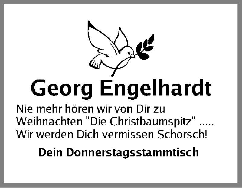  Traueranzeige für Georg Engelhardt vom 03.04.2021 aus Roth-Hilpoltsteiner Volkszeitung Lokal