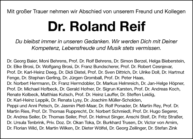  Traueranzeige für Roland Reif vom 12.06.2021 aus Gesamtausgabe Nürnberger Nachrichten/ Nürnberger Ztg.