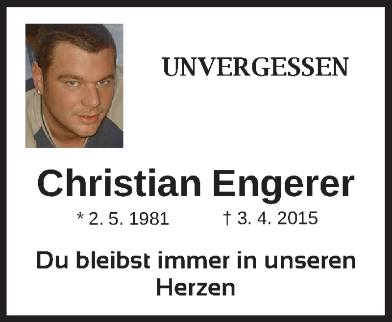  Traueranzeige für Christian Emmeran Engerer vom 02.05.2022 aus Gesamtausgabe Nürnberger Nachrichten/ Nürnberger Ztg.