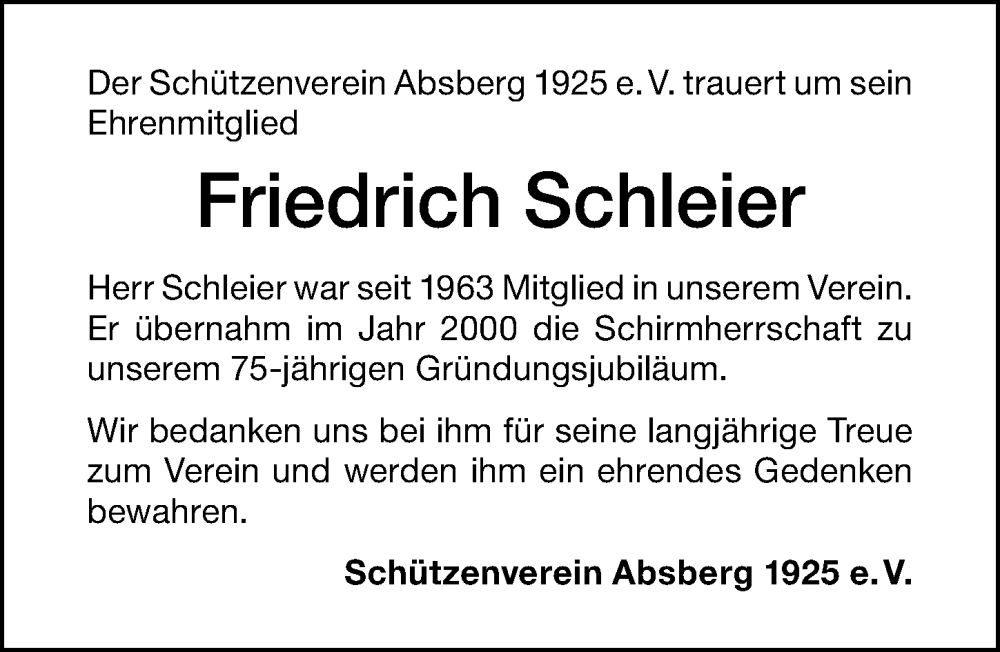  Traueranzeige für Friedrich Schleier vom 17.05.2022 aus Altmühl-Bote Lokal