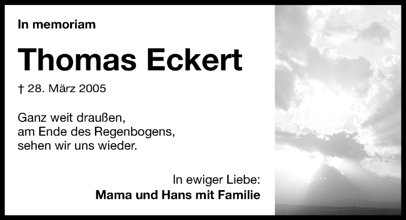  Traueranzeige für Thomas Eckert vom 28.03.2013 aus Nordbayerische Nachrichten Forchheim Lokal