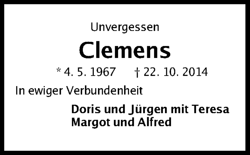  Traueranzeige für Clemens Laubis vom 23.10.2018 aus Gesamtausgabe Nürnberger Nachrichten/ Nürnberger Ztg.