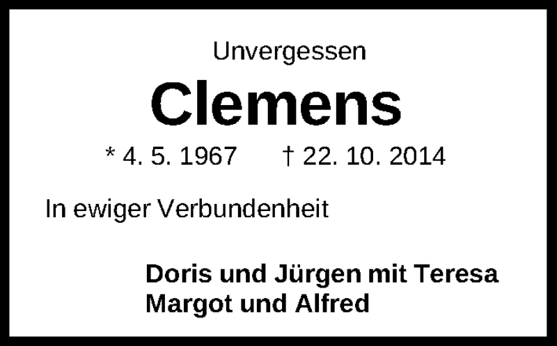 Traueranzeige für Clemens Laubis vom 22.10.2020 aus Gesamtausgabe Nürnberger Nachrichten/ Nürnberger Ztg.