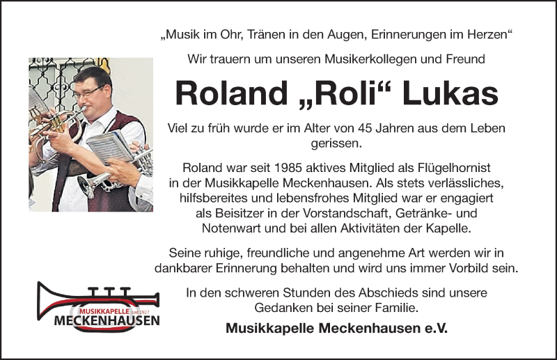  Traueranzeige für Roland Lukas vom 05.02.2022 aus Roth-Hilpoltsteiner Volkszeitung Lokal