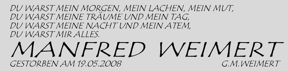  Traueranzeige für Manfred Weimert vom 19.05.2022 aus Gesamtausgabe Nürnberger Nachrichten/ Nürnberger Ztg.